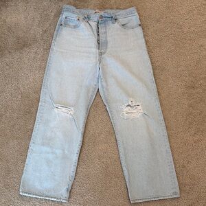 Levi's Women's Light Wash Relaxed Fit Ripped Jeans